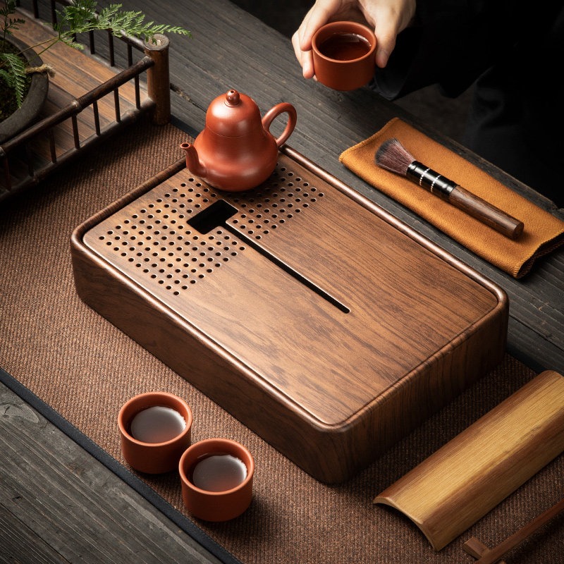 Rectangular Bamboo Tea Tray wi - Drip Tray Saucer review and price