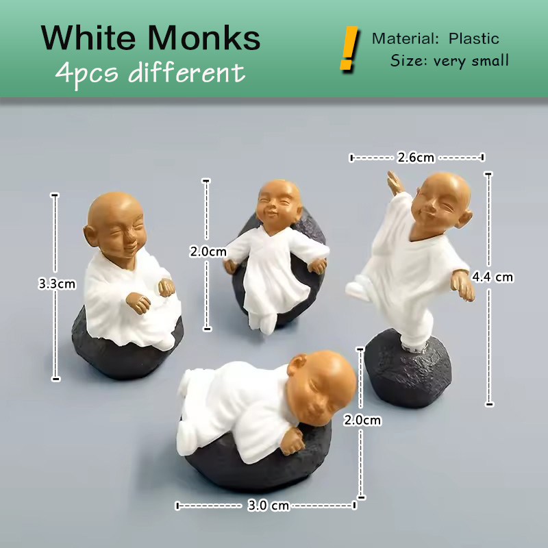 4pcs Chinese Kong Fu Monk Figu - Bonsai Garden Art review and price