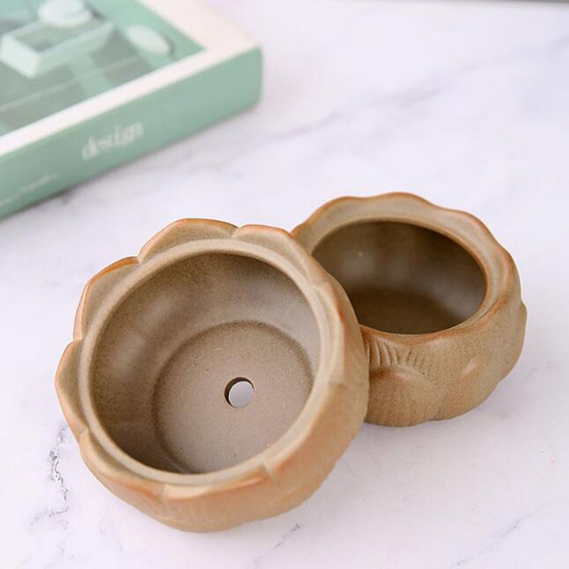 Coarse Pottery Lotus Green Pla - Bonsai Garden Art review and price